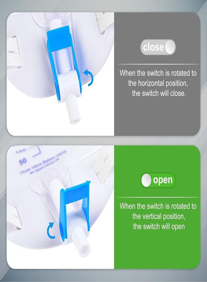 lifevv 4 Pack 600ml Catheter Leg Bag Urinary Drainage w/Clear Bag, Anti-Reflux Valve, Cloth Straps,Easy Lever Outlet Tap - Image 2